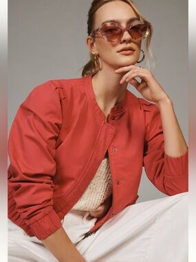 Marrakech Linden Cotton Poplin Bomber Jacket Sz M